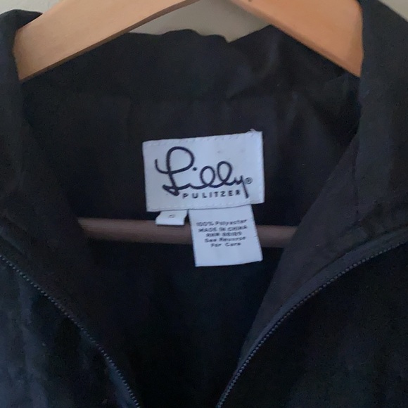 Lilly Pulitzer White Label Black Quilted Zipper Jacket S - Picture 3 of 15